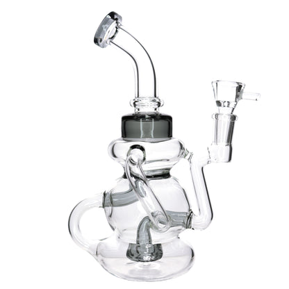 8 in - Recycler Multivalves Curvy Glass Bong