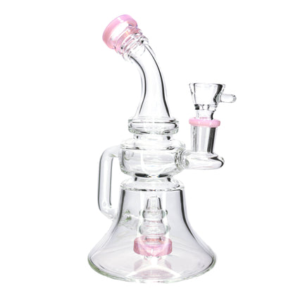 7 in - Clear Slime Perc Recycler Glass Bong