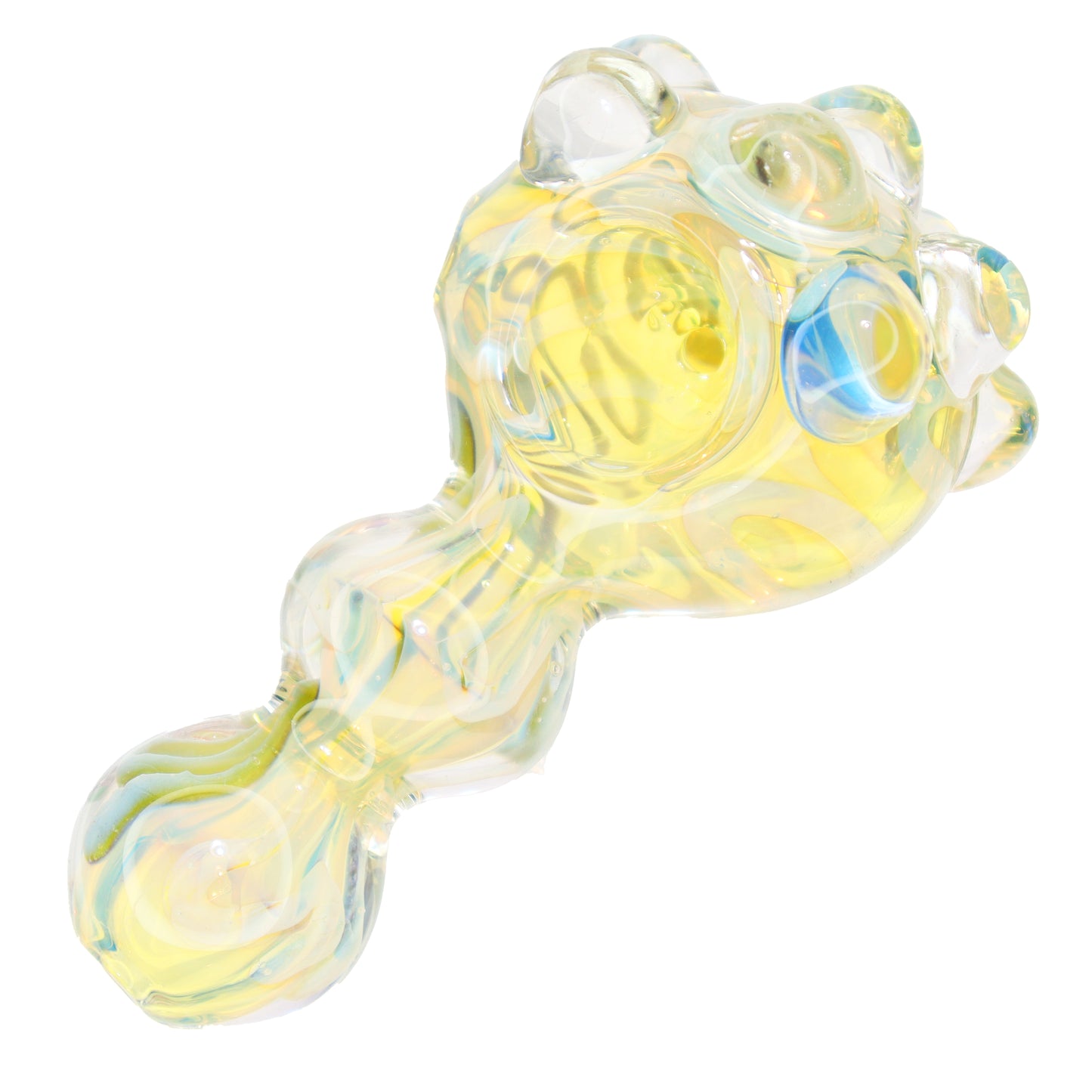 5 in - Yellow Fumed Multiballs Hand Pipe Spoon