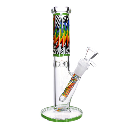 10 in - Wig Wag Straight Tube Glass Bong