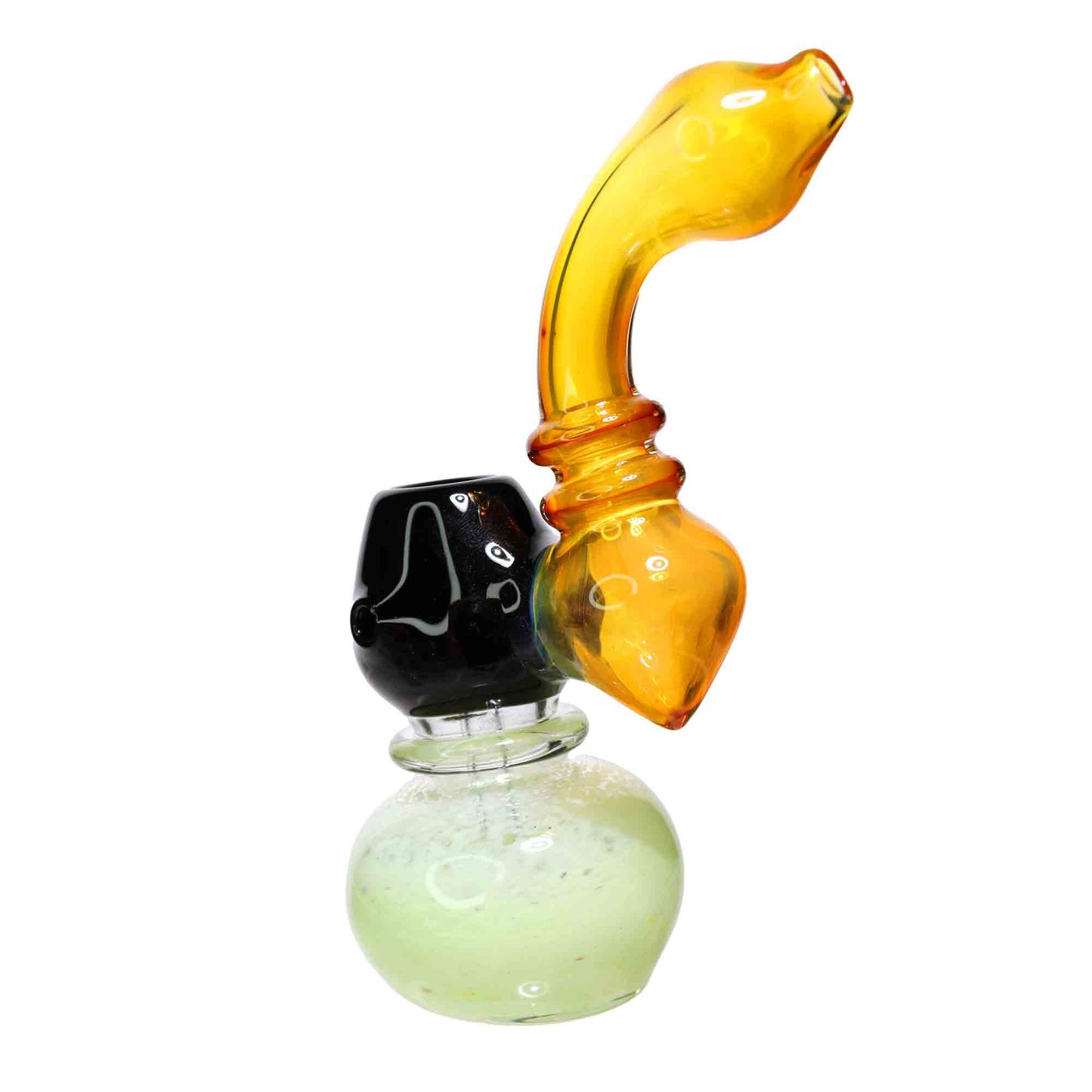 8 in - Gold Slime Colors Body Glass Bubbler