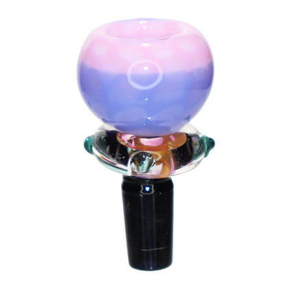 14 mm - Fumed Doted Double Color Ring Curvy Glass Bowl Curvy