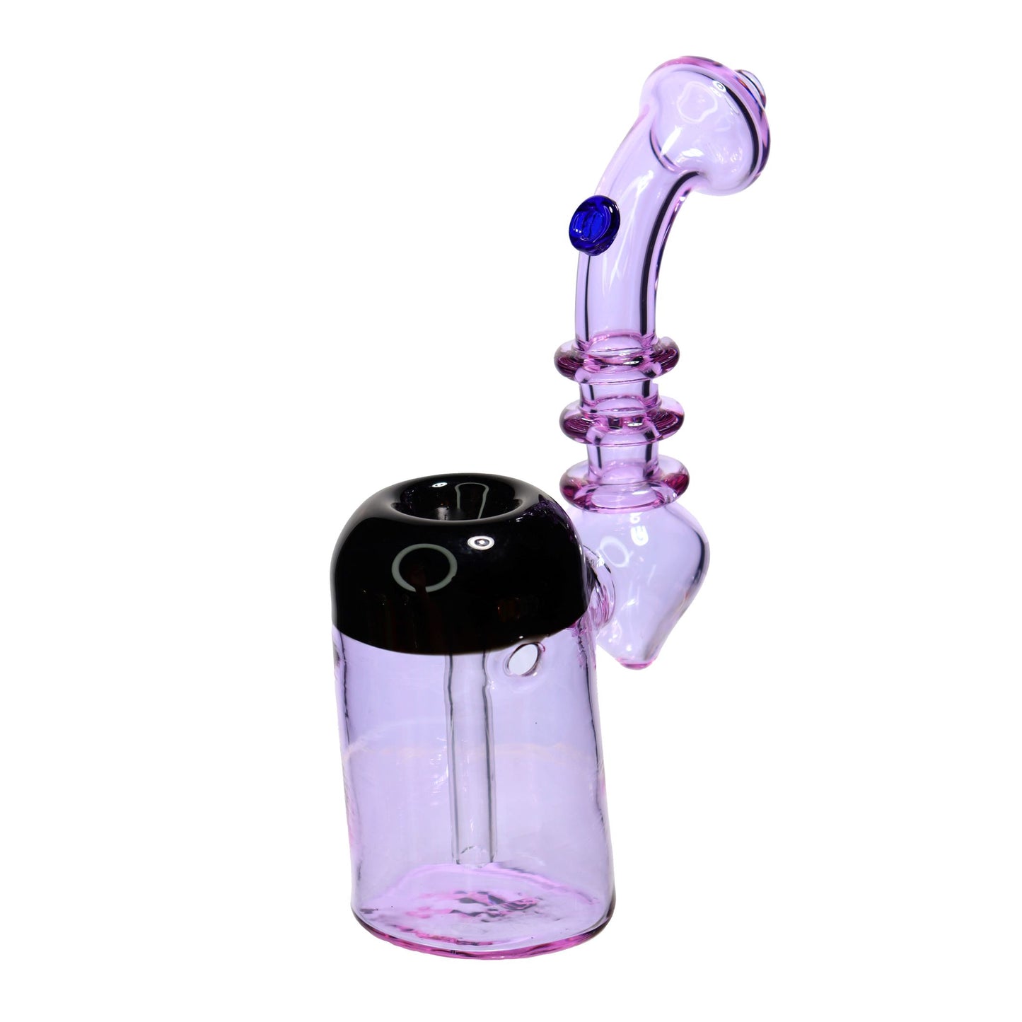 7 in - Purple Triple Ring Bubbler Glass