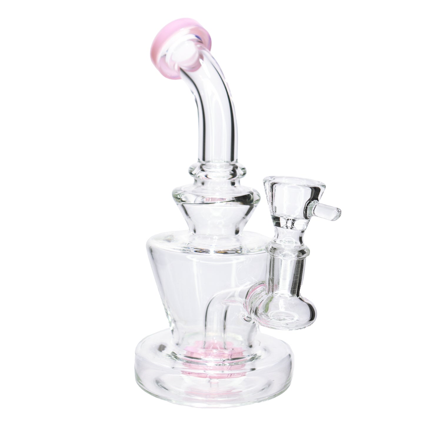 7 in - Glass Bong Slime Color Perc Clear