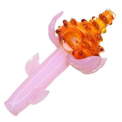 6 in - Fancy Multicolor Flowers Hand Pipe Spoon Glass