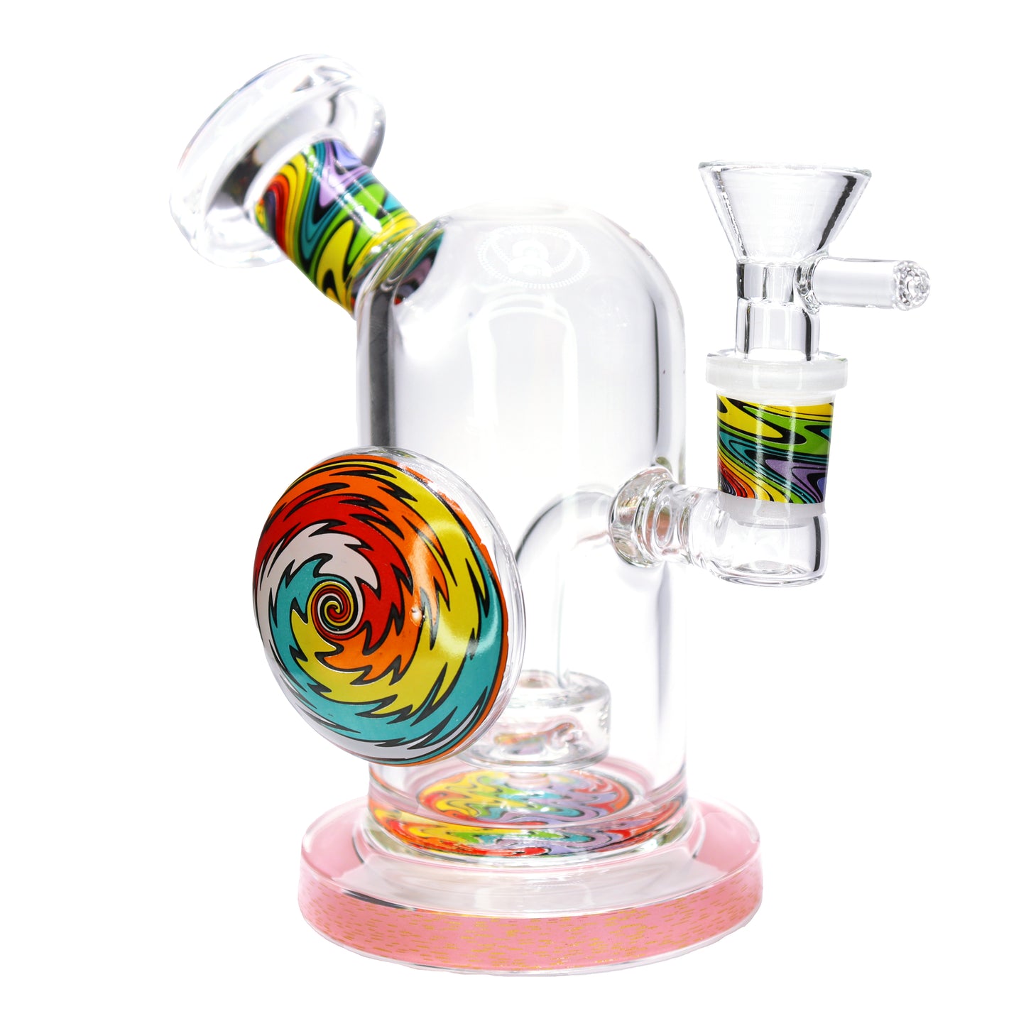 6 in - Mini Clear Wig Wag Pin Bong