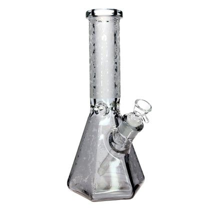 12 in - Frozen Beaker Metallic Shine Glass Bong