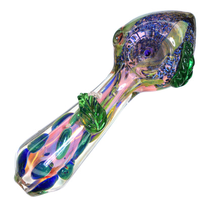 4 in - Fumed Woods and Leaves Hand Pipe Spoon