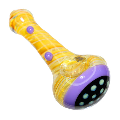 5 in Honeycomb Black Head Streaky Fancy Hand Pipe Spoon