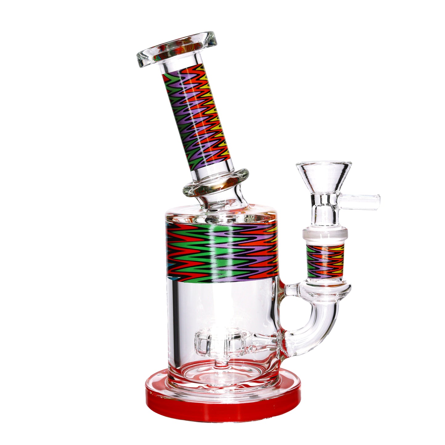 6 in - Fancy Mini Glass Bong Wig Wag Colorful