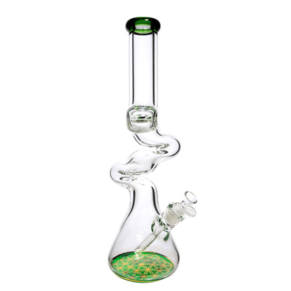 18 in - Fancy Shaped Twisted Beaker Bong 9 mm