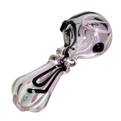 4 in - Black Swirl Slime Colors Spoon Hand Pipe