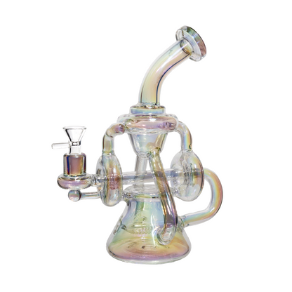 11 in - Iridescent/Metallic Shine Glass Recycler