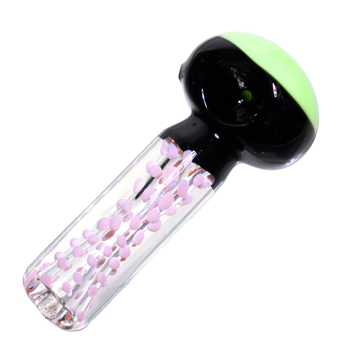 5 in - Cylinder Polka Dots Clear Multicolor Hand Pipe Spoon