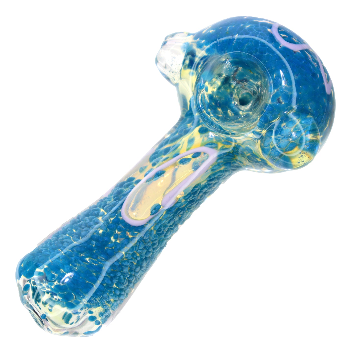 5 in - Fancy Dichroic Multicolor Glass Hand Pipe Spoon