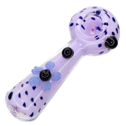 4 in - Slime Flower Doted Spoon Hand Pipe