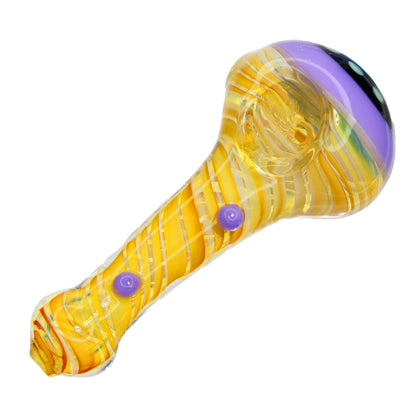 5 in Honeycomb Black Head Streaky Fancy Hand Pipe Spoon