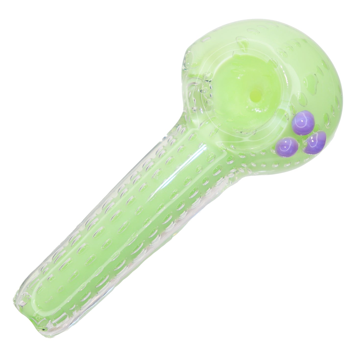 6 in - Sweet Slime Colors Doted Glass Hand Pipe Spoon