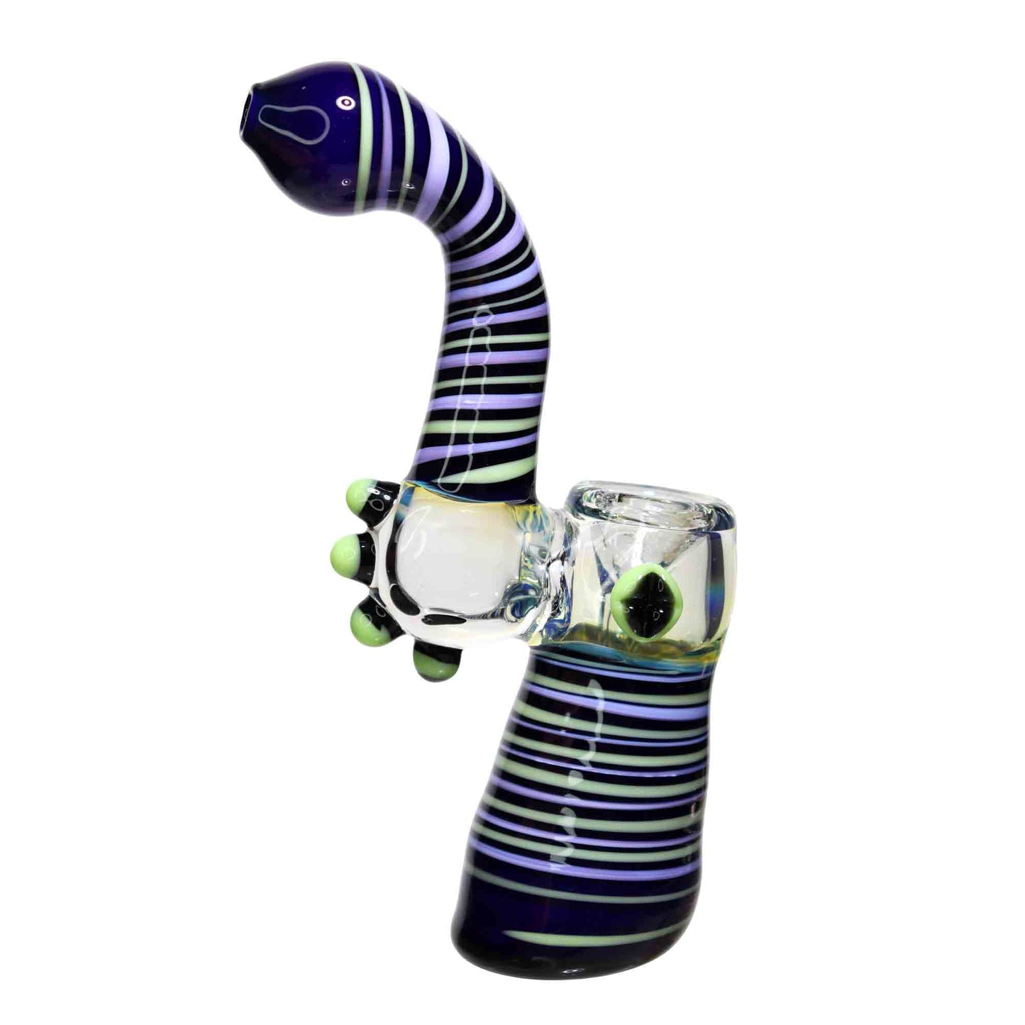 9 in - Clear Bowl Streaky Sweet Glass Bubbler