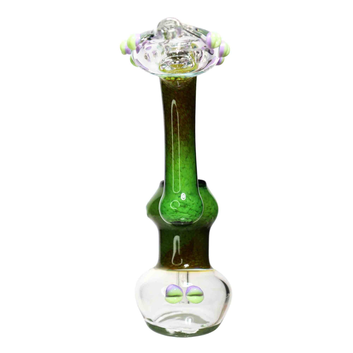 9 in - Exotic Green Dichroic Glass Bubbler