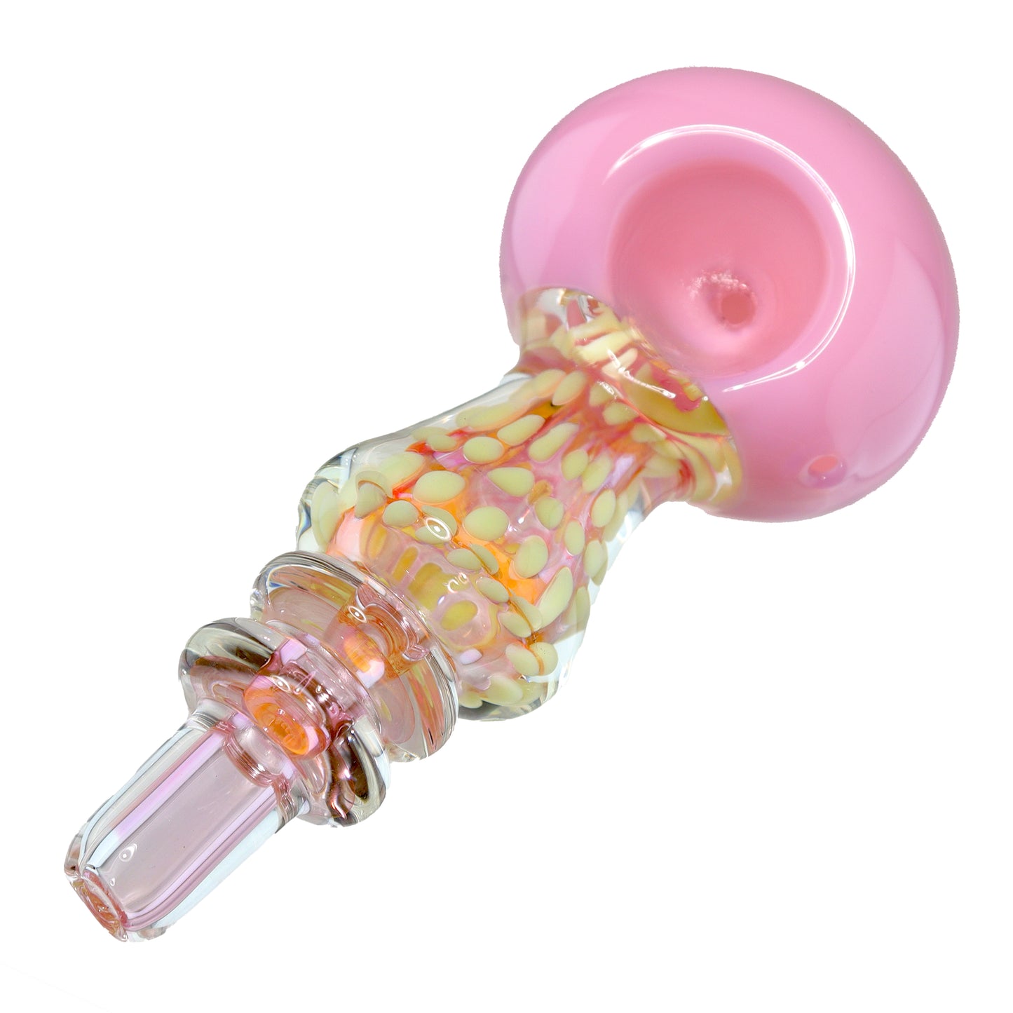 5 in - Slime Colors Showerhead Hand Pipe Glass Spoon