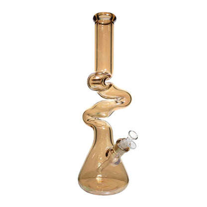 18 in - Fancy Metallic Shine Glass Beaker Bong