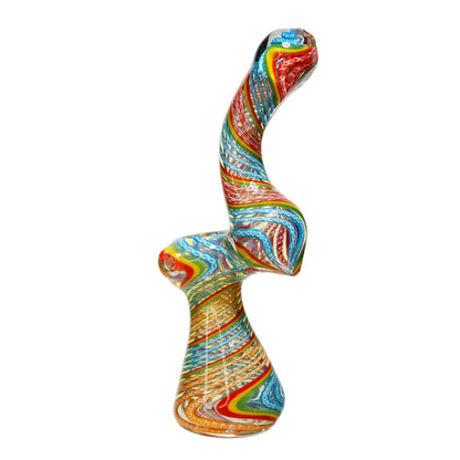 8 in - Rasta Streky Fancy Glass Bubbler