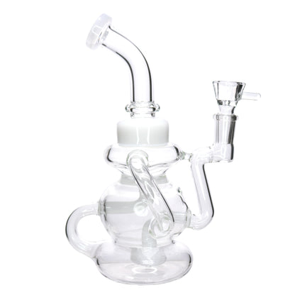 8 in - Recycler Multivalves Curvy Glass Bong