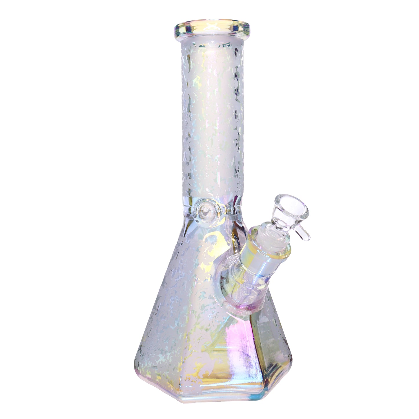 12 in - Frozen Beaker Metallic Shine Glass Bong