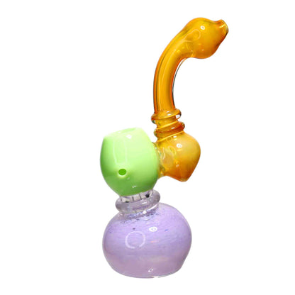 8 in - Gold Slime Colors Body Glass Bubbler