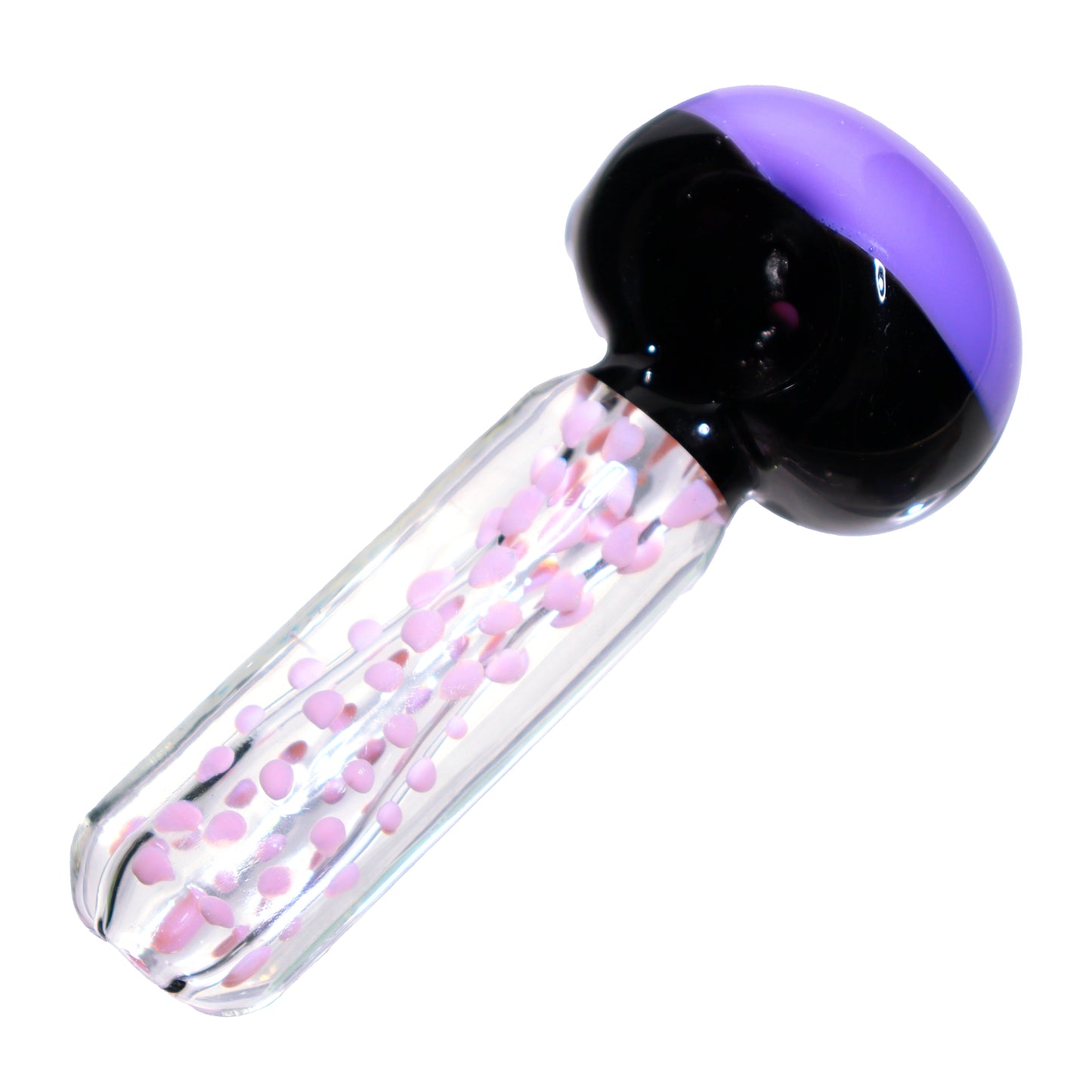 5 in - Cylinder Polka Dots Clear Multicolor Hand Pipe Spoon