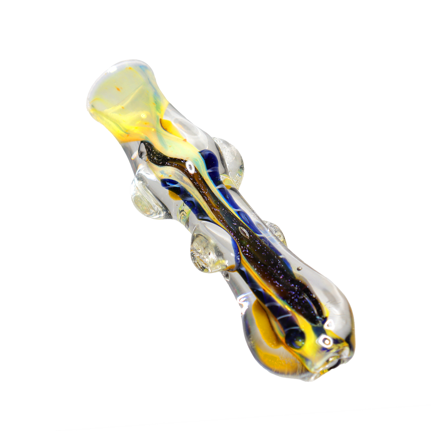 Fancy Multicolor Glass Chillum