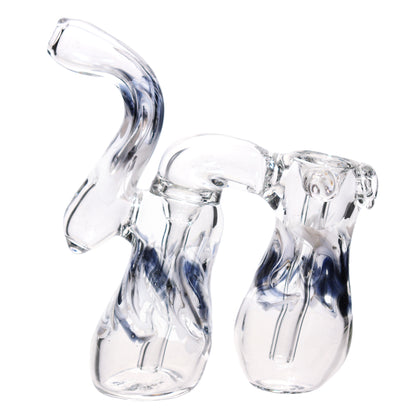 8 in - USA Made 2 Chamber Bubbler Heavy Glass