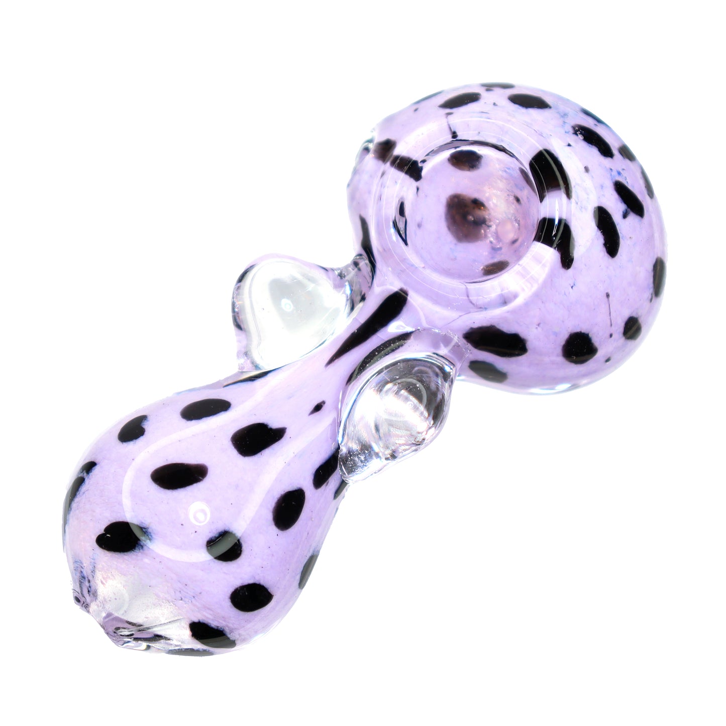 4 in - Mini Curvy Fancy Polka Dots Hand Pipe Spoon