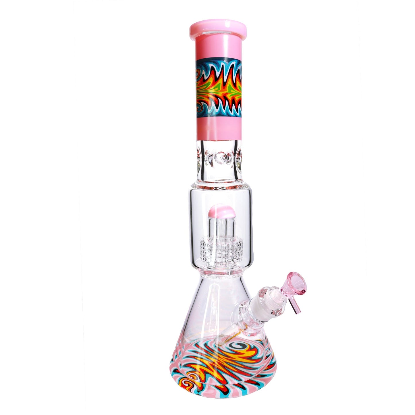 16 in - Beaker Wig Wag Tube Perc Water Pipe Bong