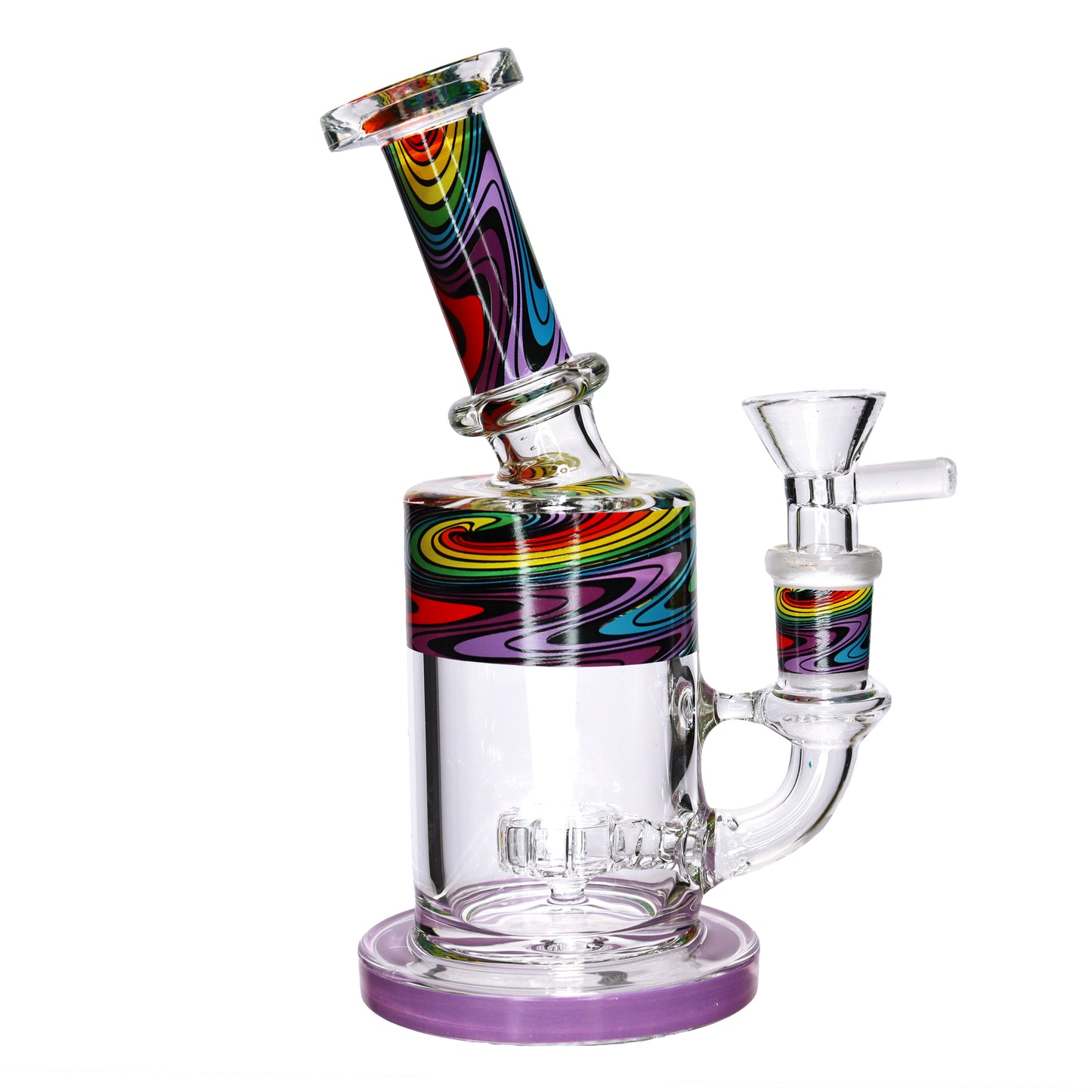 6 in - Fancy Mini Glass Bong Wig Wag Colorful