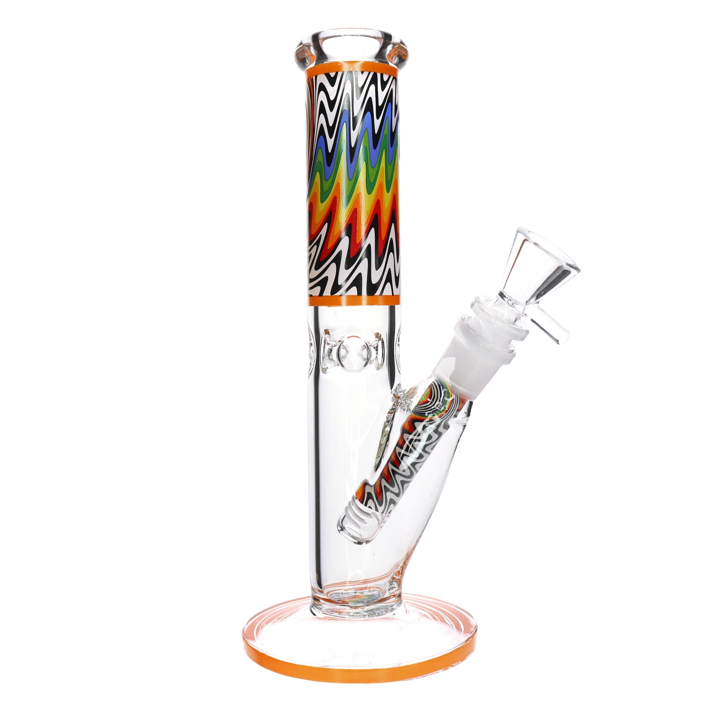 10 in - Wig Wag Straight Tube Glass Bong