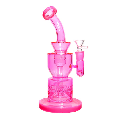 10 in - Honeycomb Neon Shine Glass Recycler