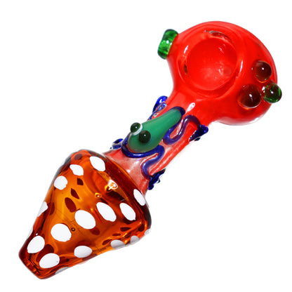 5 in - Fancy Mushroom Multicolor Hand Pipe Spoon