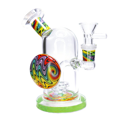 6 in - Mini Clear Wig Wag Pin Bong