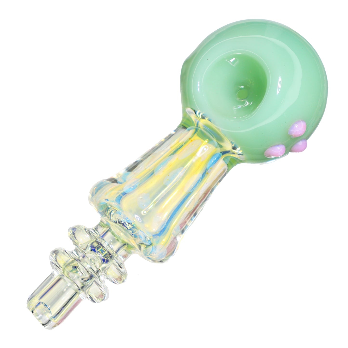 5 in - Slime Colors Showerhead Hand Pipe Glass Spoon