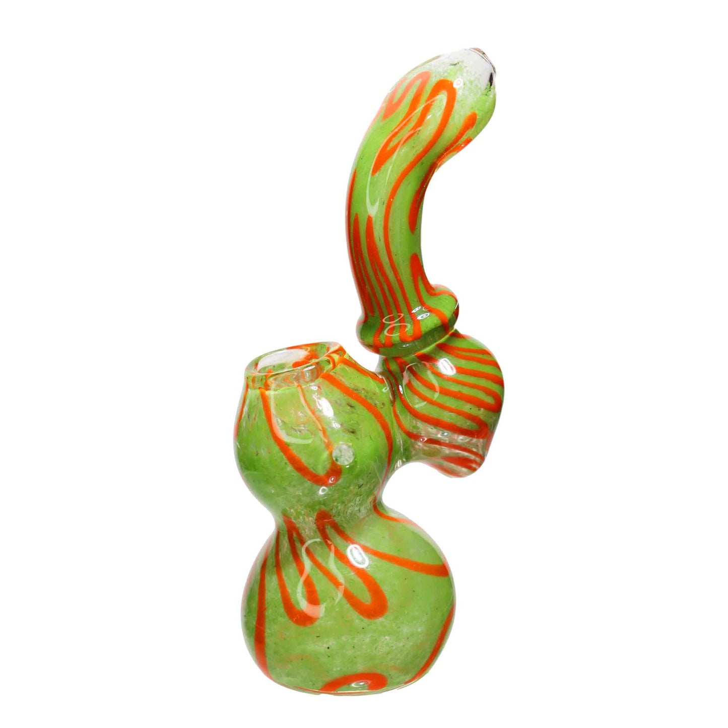 8 in - Twisted Lines Multicolor Glass Bubbler