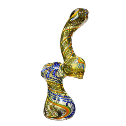 8 in - Rasta Streky Fancy Glass Bubbler