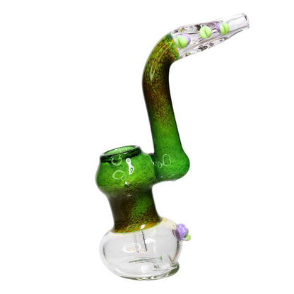 9 in - Exotic Green Dichroic Glass Bubbler