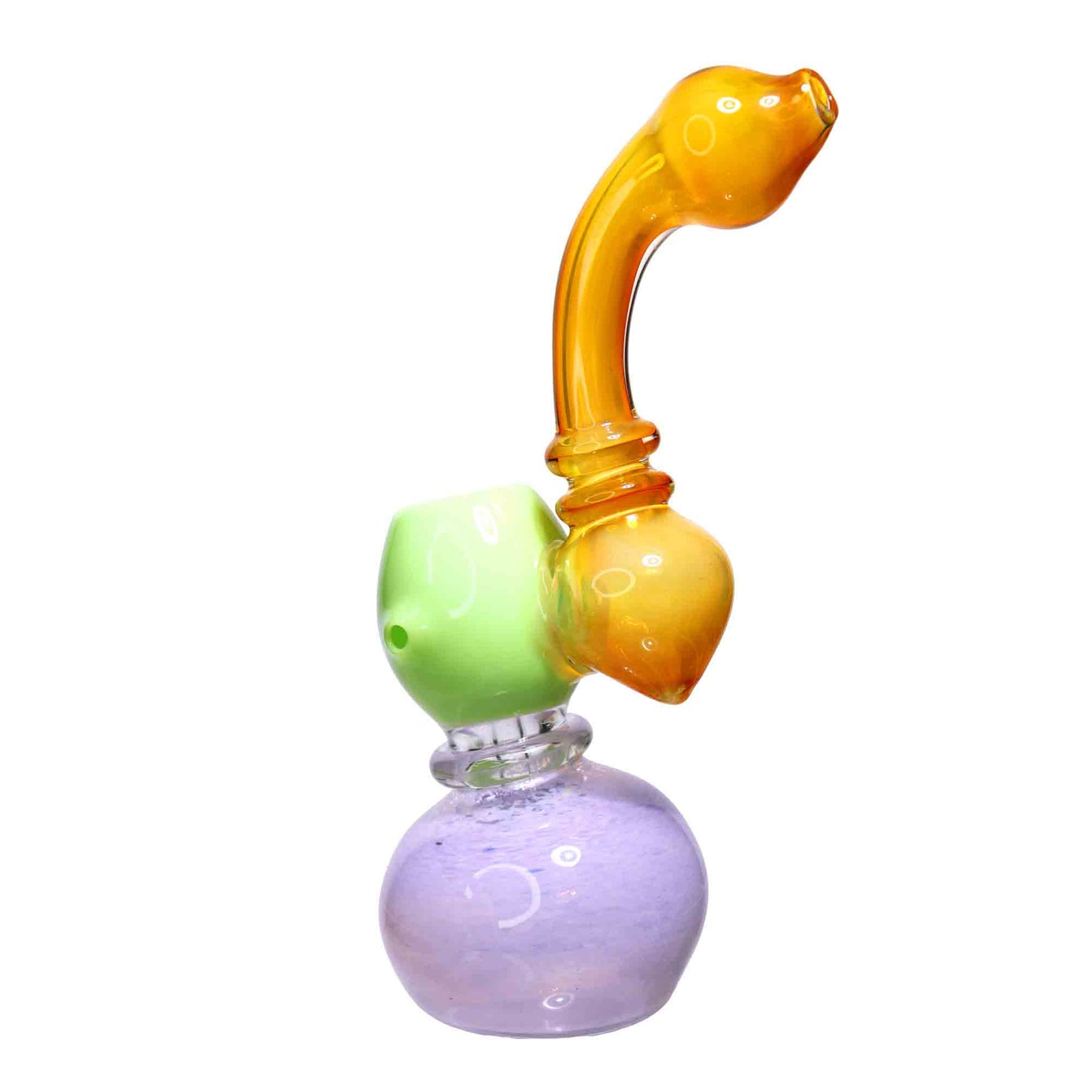 8 in - Gold Slime Colors Body Glass Bubbler