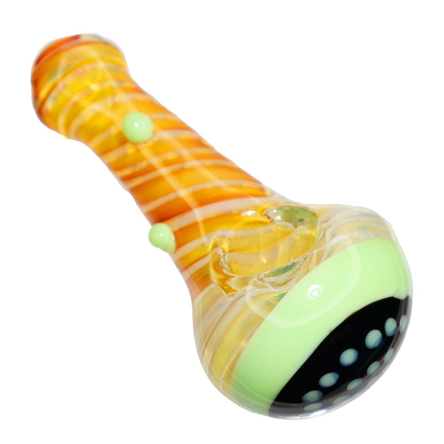 5 in Honeycomb Black Head Streaky Fancy Hand Pipe Spoon