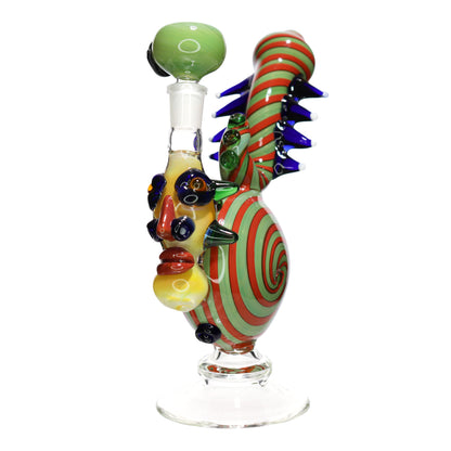 10 in - Monster Twisted Fancy Glass Bubbler