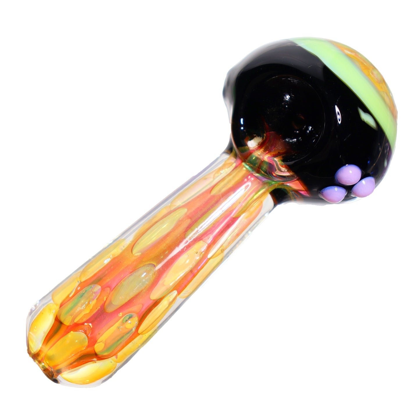 5 in - Fancy Honeycomb Gold Multicolor Head Hand Pipe Spoon