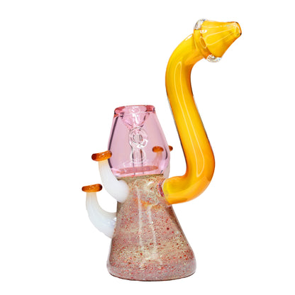 9 in - Fancy Glass Bubbler Fungi Multicolor