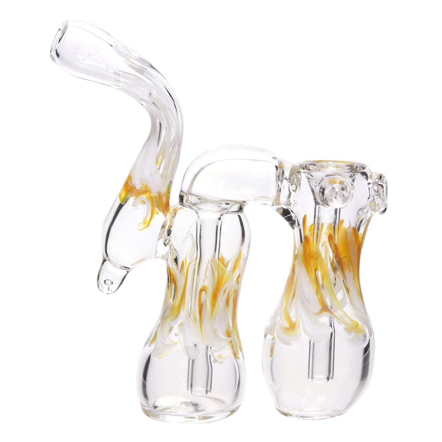 8 in - USA Made 2 Chamber Bubbler Heavy Glass